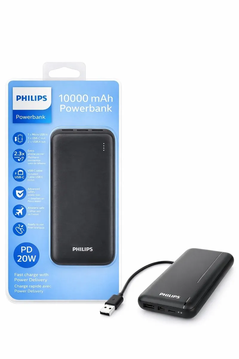 Philips Powerbank PPB71000B/12 10000mAh - 20W - Zwart