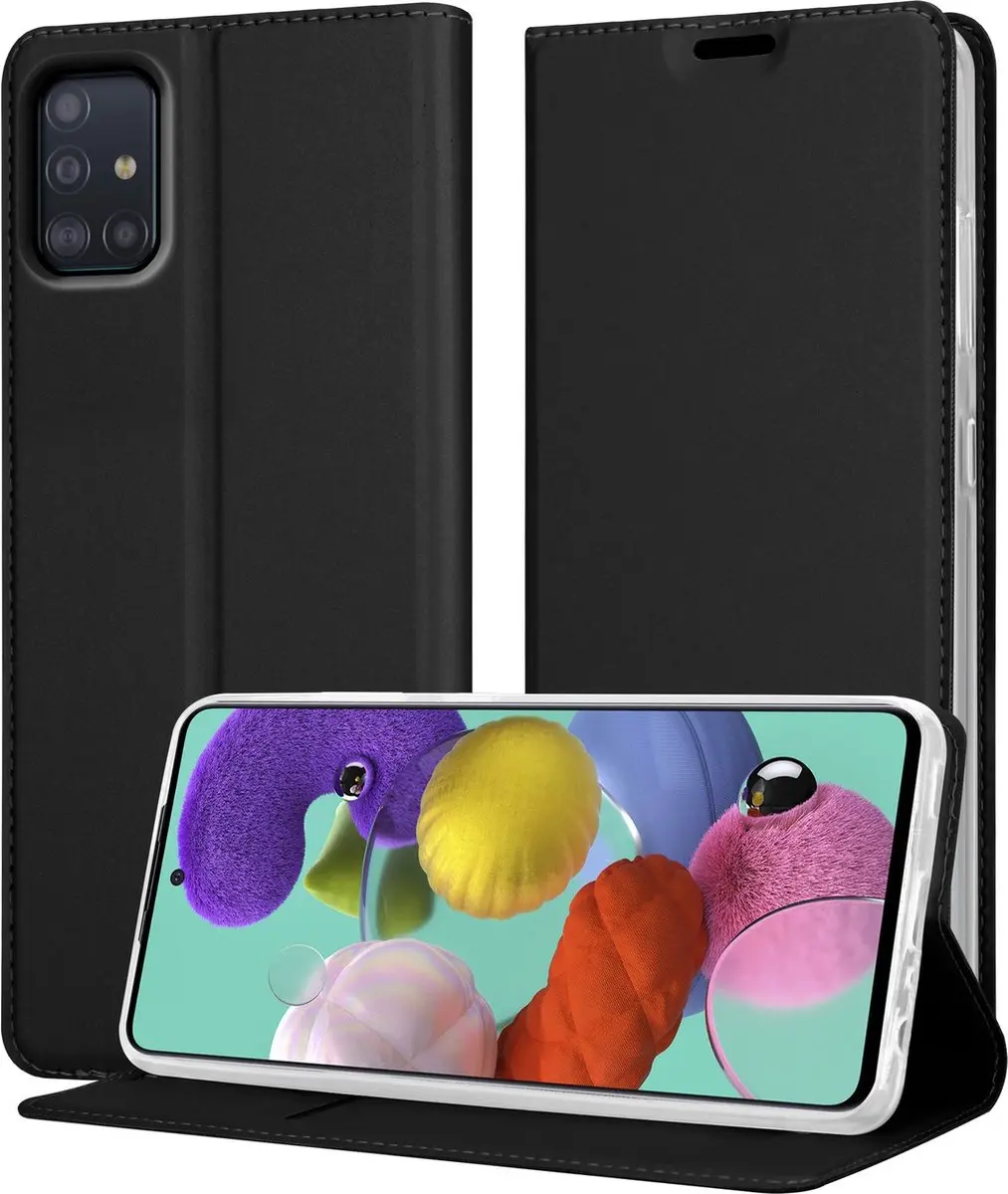 Cadorabo Hoesje geschikt voor Samsung Galaxy A51 5G in CLASSY ZWART