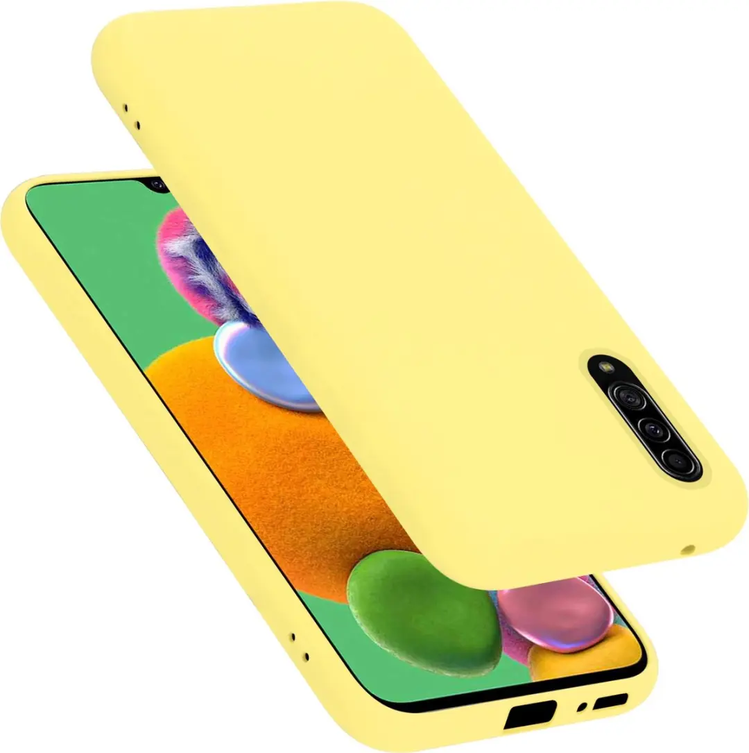 Cadorabo Hoesje geschikt voor Samsung Galaxy A90 5G in LIQUID GEEL