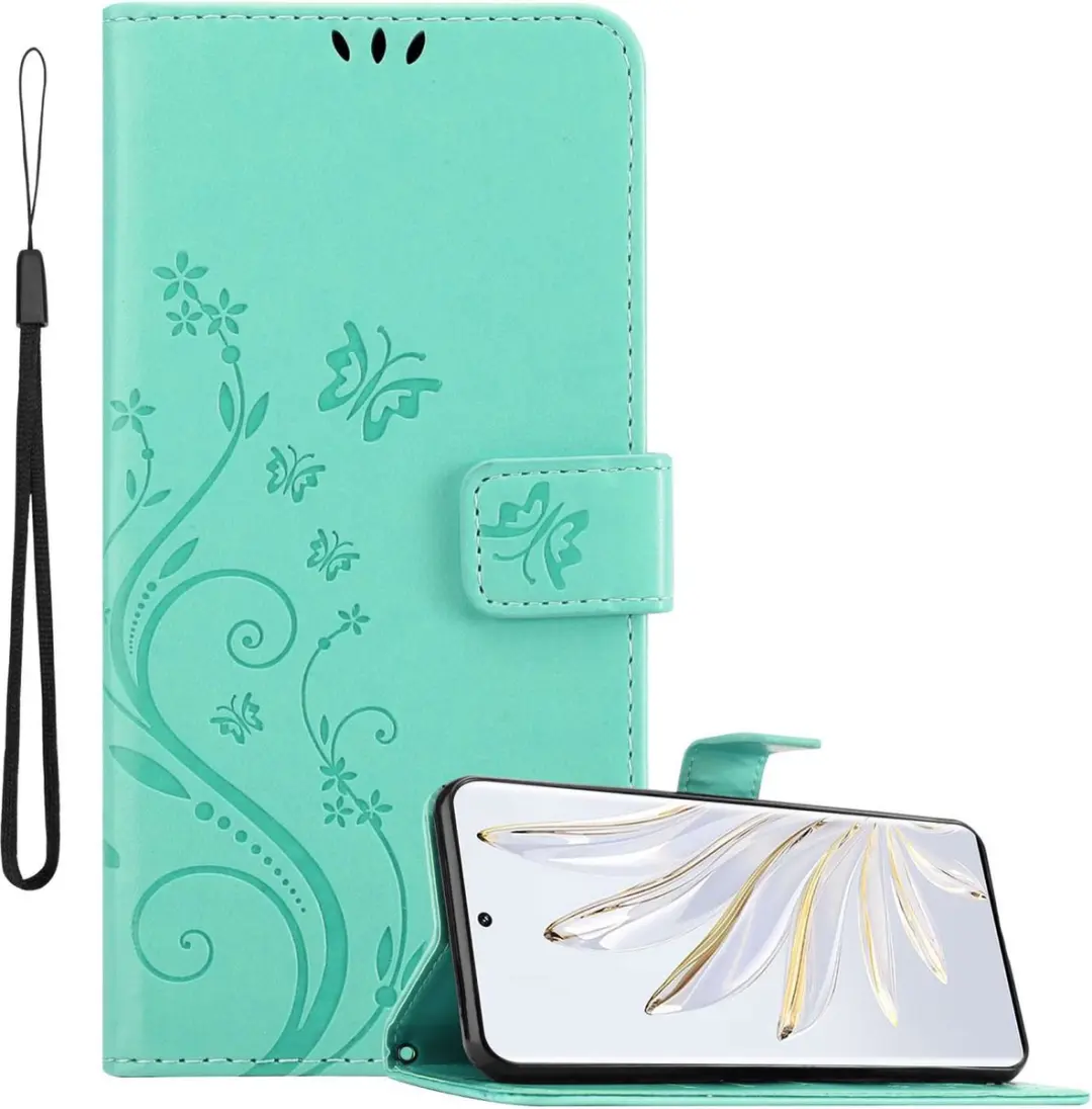 Cadorabo Hoesje geschikt voor Honor 70 in BLOEMEN TURKOOIS