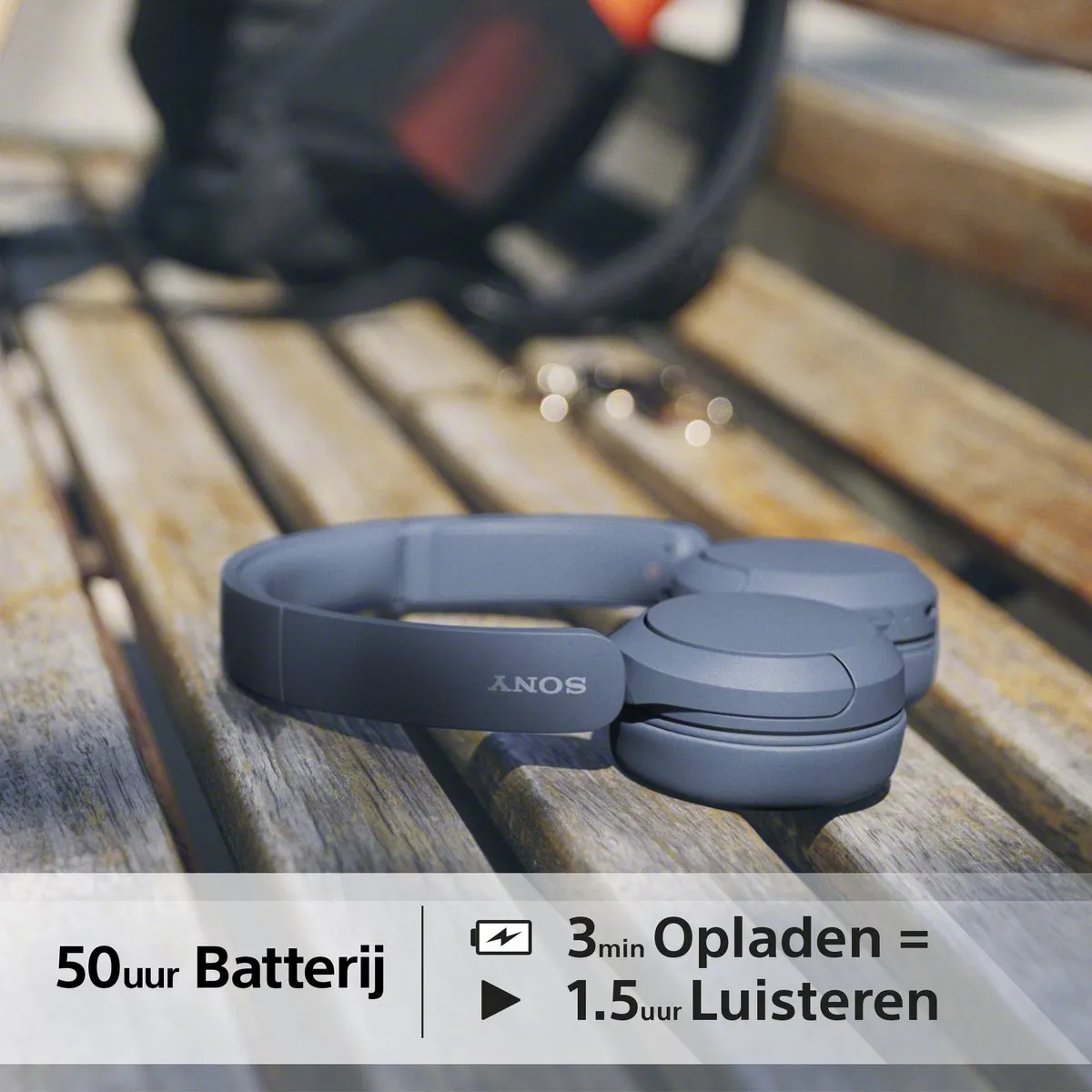 Sony WH-CH520 Draadloze On-Ear Koptelefoon - Blauw