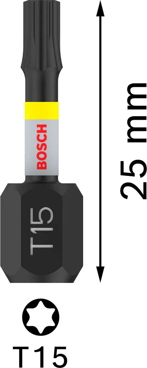 Bosch Professional PRO Torx Slagmoerbeitel T15 2-delig