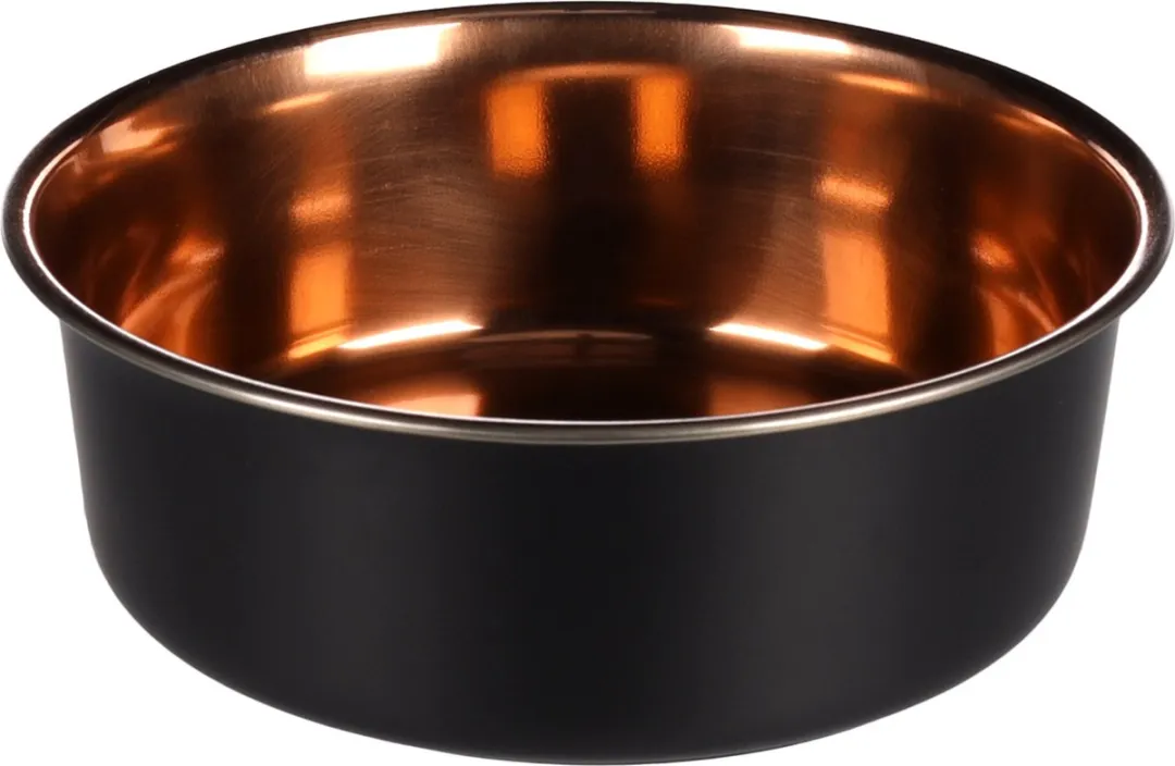 Flamingo Ezra Hondenkom Inox - Ø21cm - Zwart & Koper
