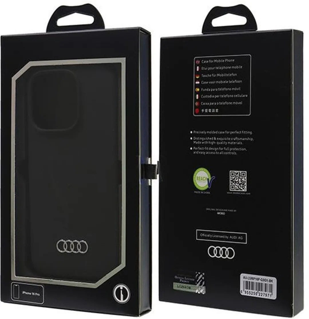 Audi Siliconen Hoesje iPhone 16 Pro 6.3 - Zwart - afbeelding 5 van 6