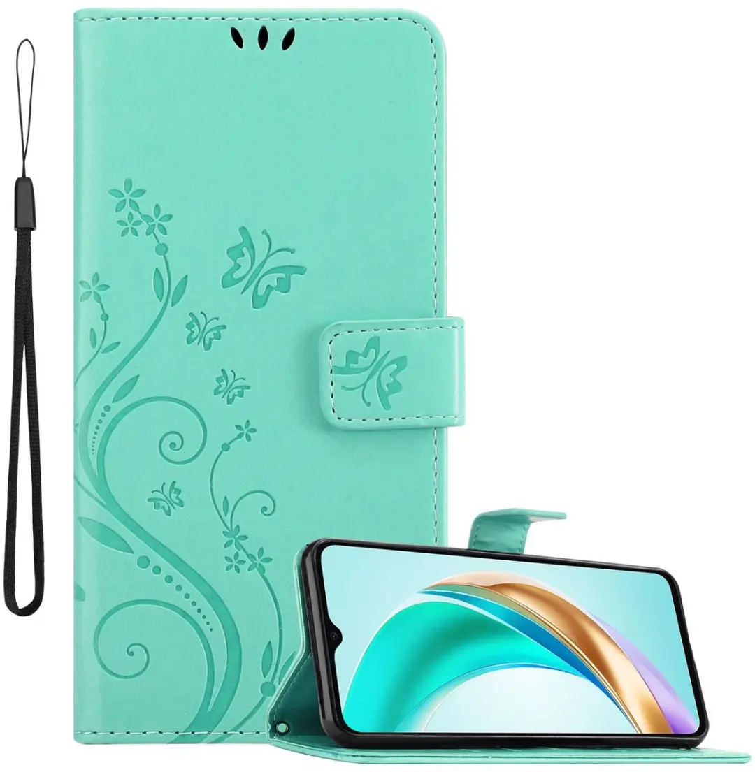 Cadorabo Hoesje geschikt voor Honor X6b in BLOEMEN TURKOOIS