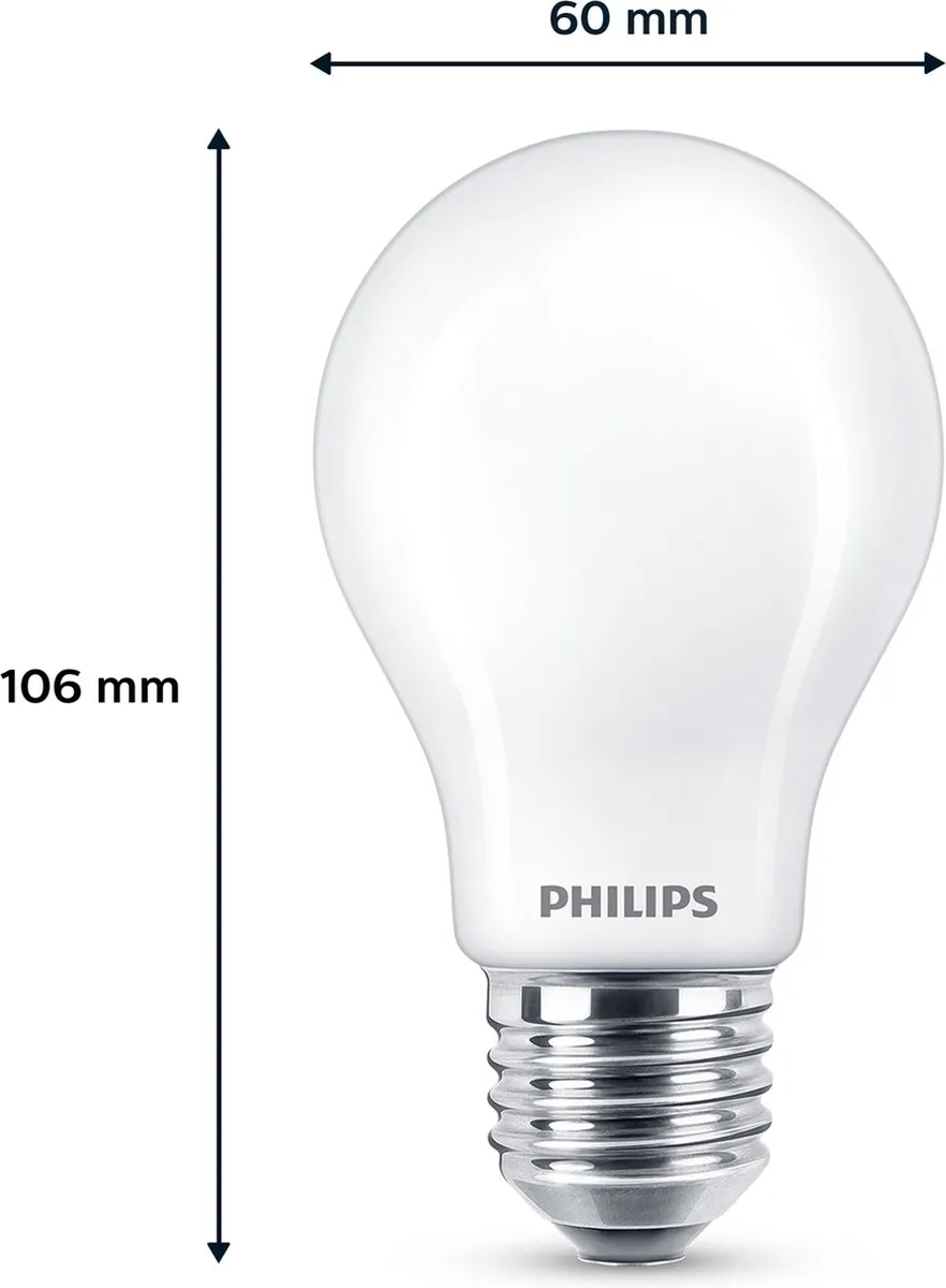 Philips LED Lamp Mat E27 7W Warmwit - 2 Stuks