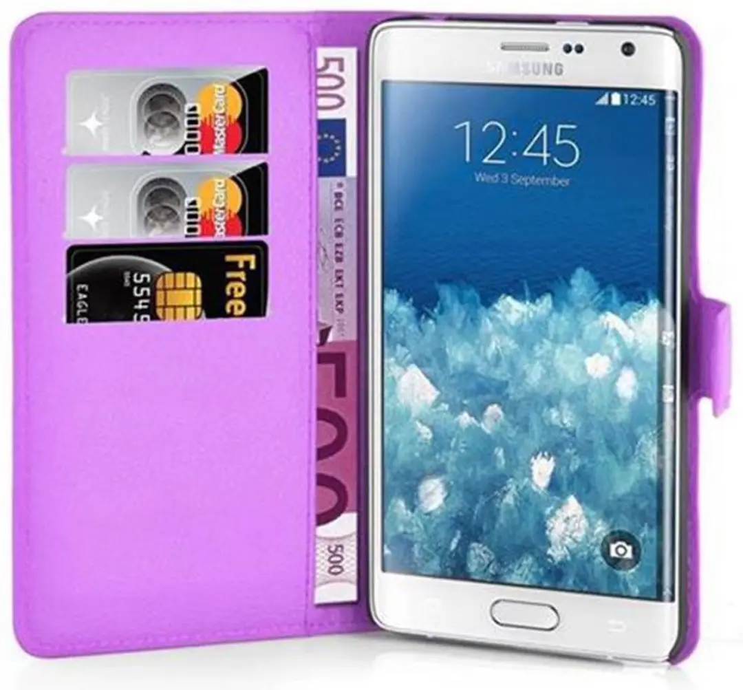 Cadorabo Hoesje geschikt voor Samsung Galaxy NOTE EDGE in MANGAAN PAARS