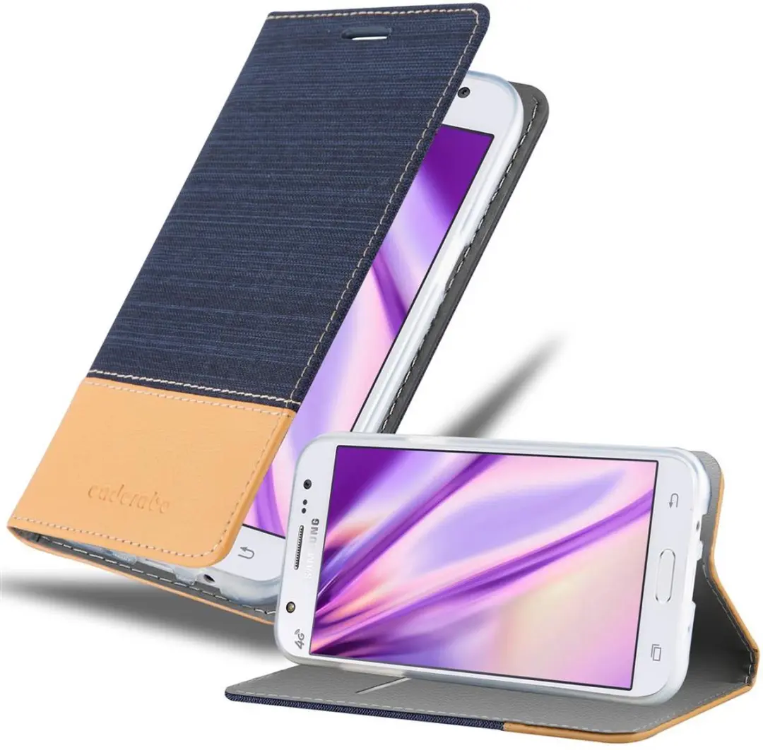 Cadorabo Hoesje geschikt voor Samsung Galaxy J5 2015 in DONKERBLAUW BRUIN