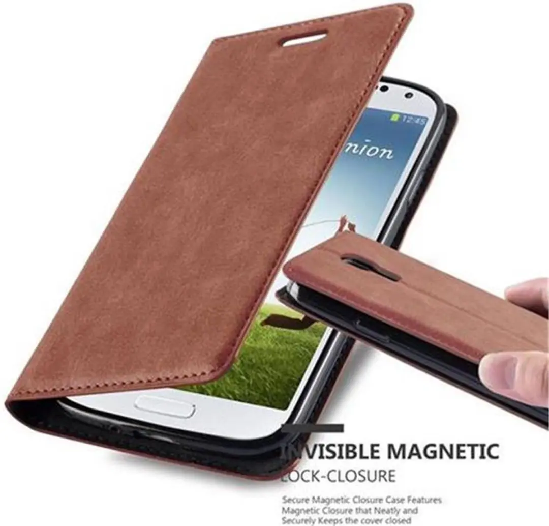 Cadorabo Hoesje geschikt voor Samsung Galaxy S4 in CAPPUCCINO BRUIN