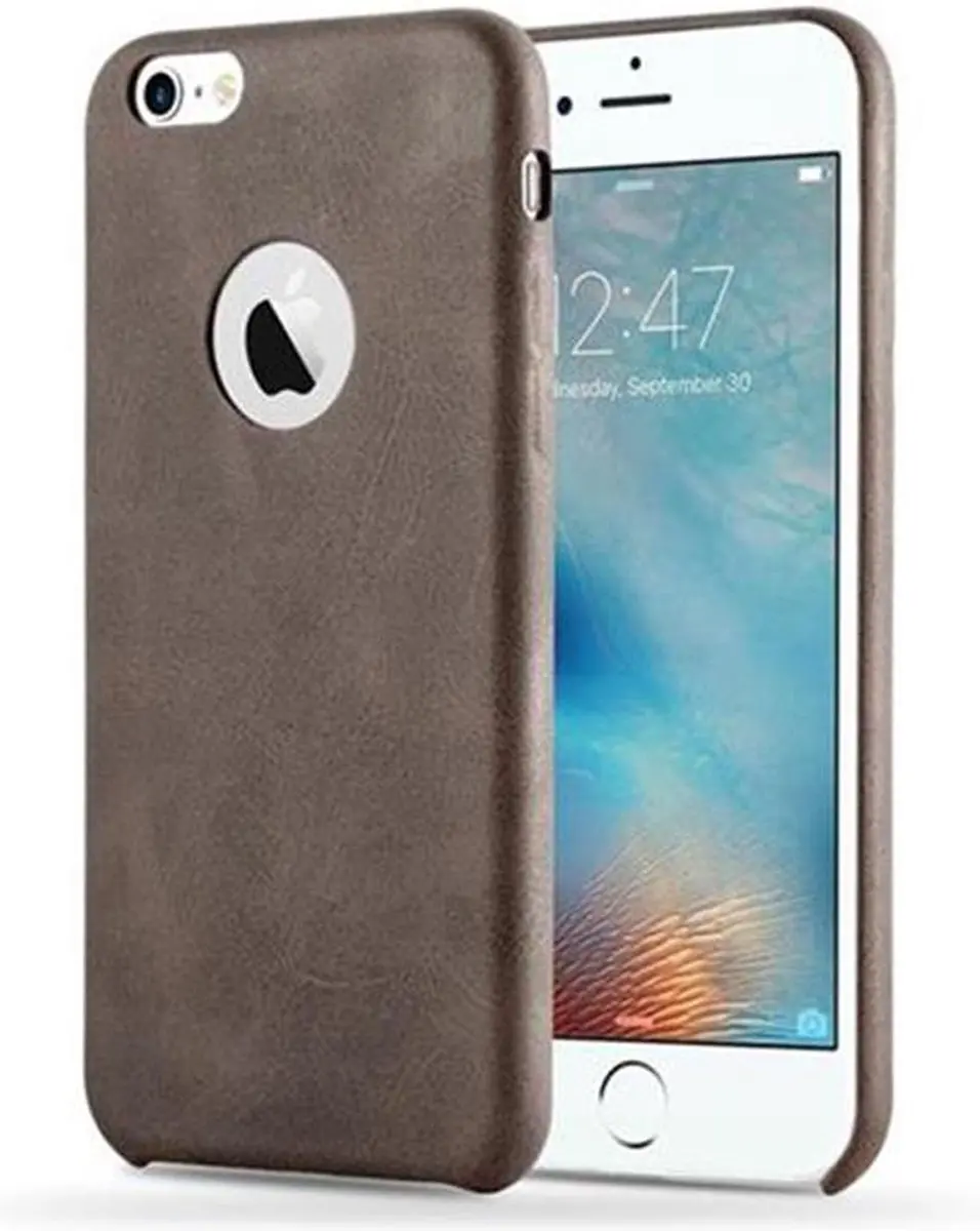 Cadorabo Hoesje geschikt voor Apple iPhone 6 / 6S in VINTAGE BRUIN - Hard Case Cover beschermhoes van imitatieleer
