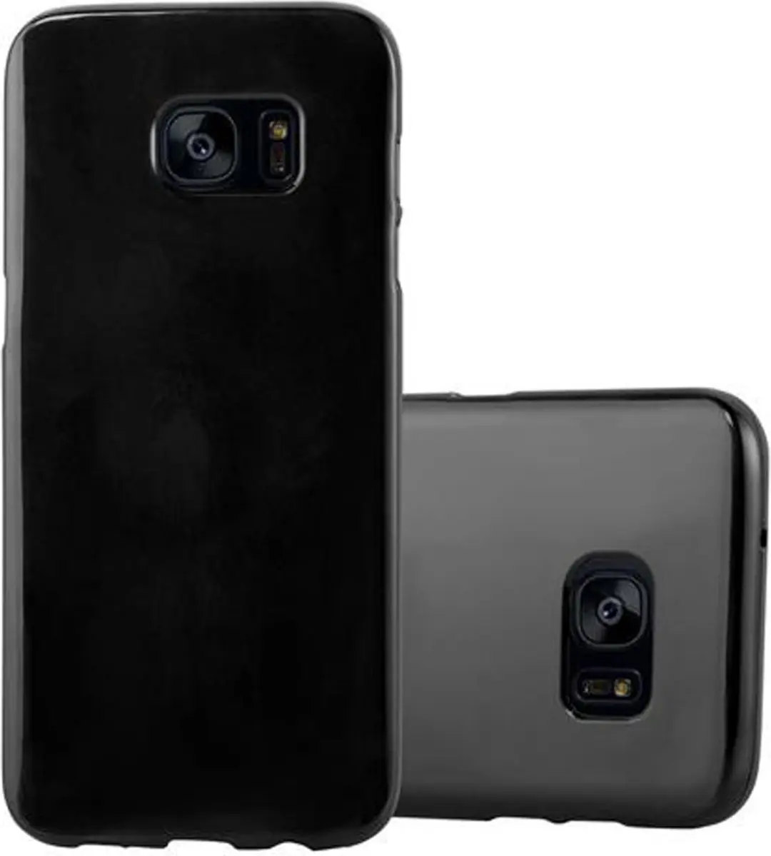 Cadorabo Hoesje geschikt voor Samsung Galaxy S7 EDGE in JELLY ZWART