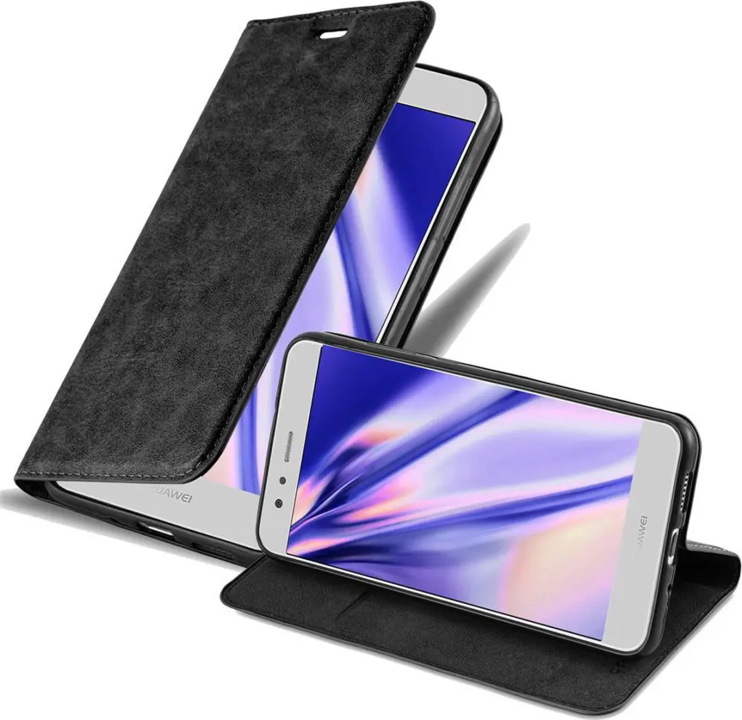 Cadorabo Hoesje geschikt voor Huawei P10 LITE in ZWARTE NACHT