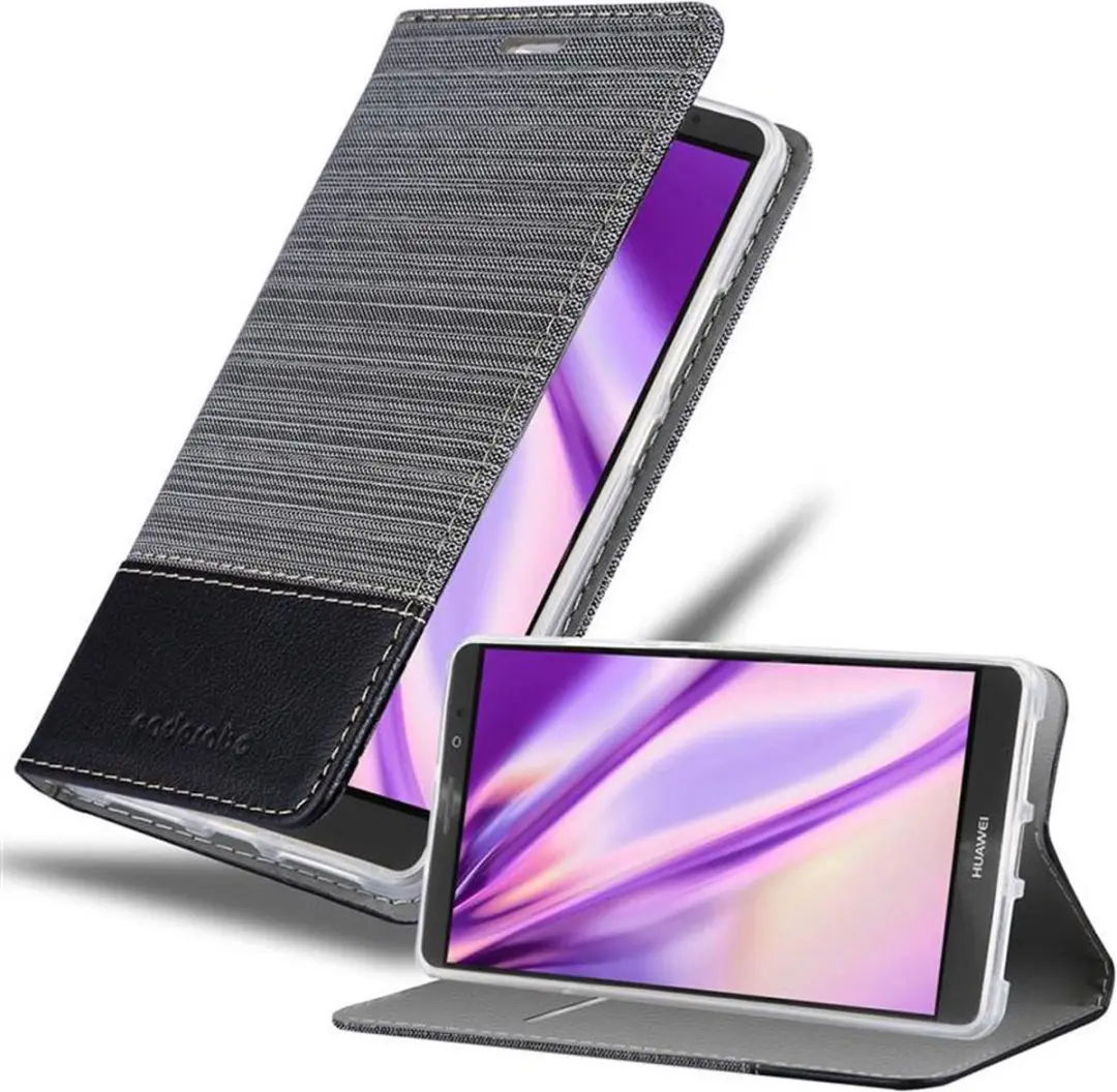 Cadorabo Hoesje geschikt voor Huawei MATE 8 in GRIJS ZWART