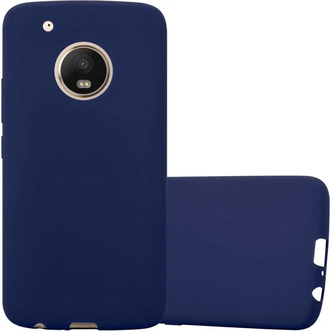 Cadorabo Hoesje geschikt voor Motorola MOTO G5 PLUS in CANDY DONKER BLAUW