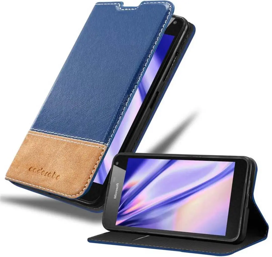 Cadorabo Hoesje geschikt voor Nokia Lumia 650 in DONKERBLAUW BRUIN