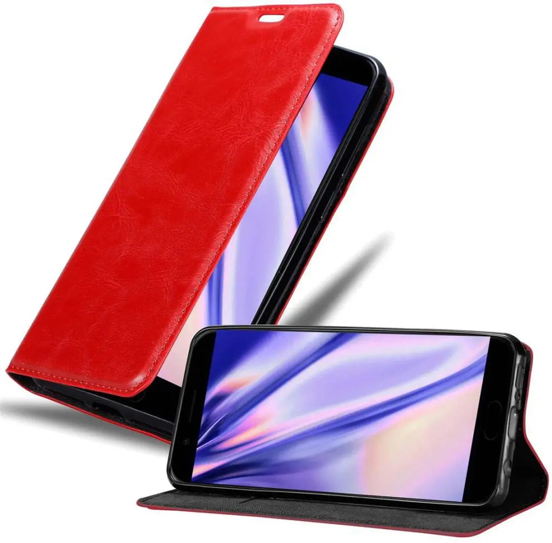 Cadorabo Hoesje geschikt voor Xiaomi BLACK SHARK in APPEL ROOD - Beschermhoes met magnetische sluiting, standfunctie en kaartvakje Book Case Cover Etui