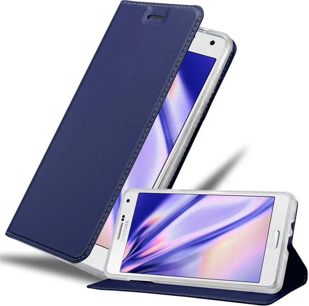 Cadorabo Hoesje geschikt voor Samsung Galaxy A7 2015 in CLASSY DONKER BLAUW
