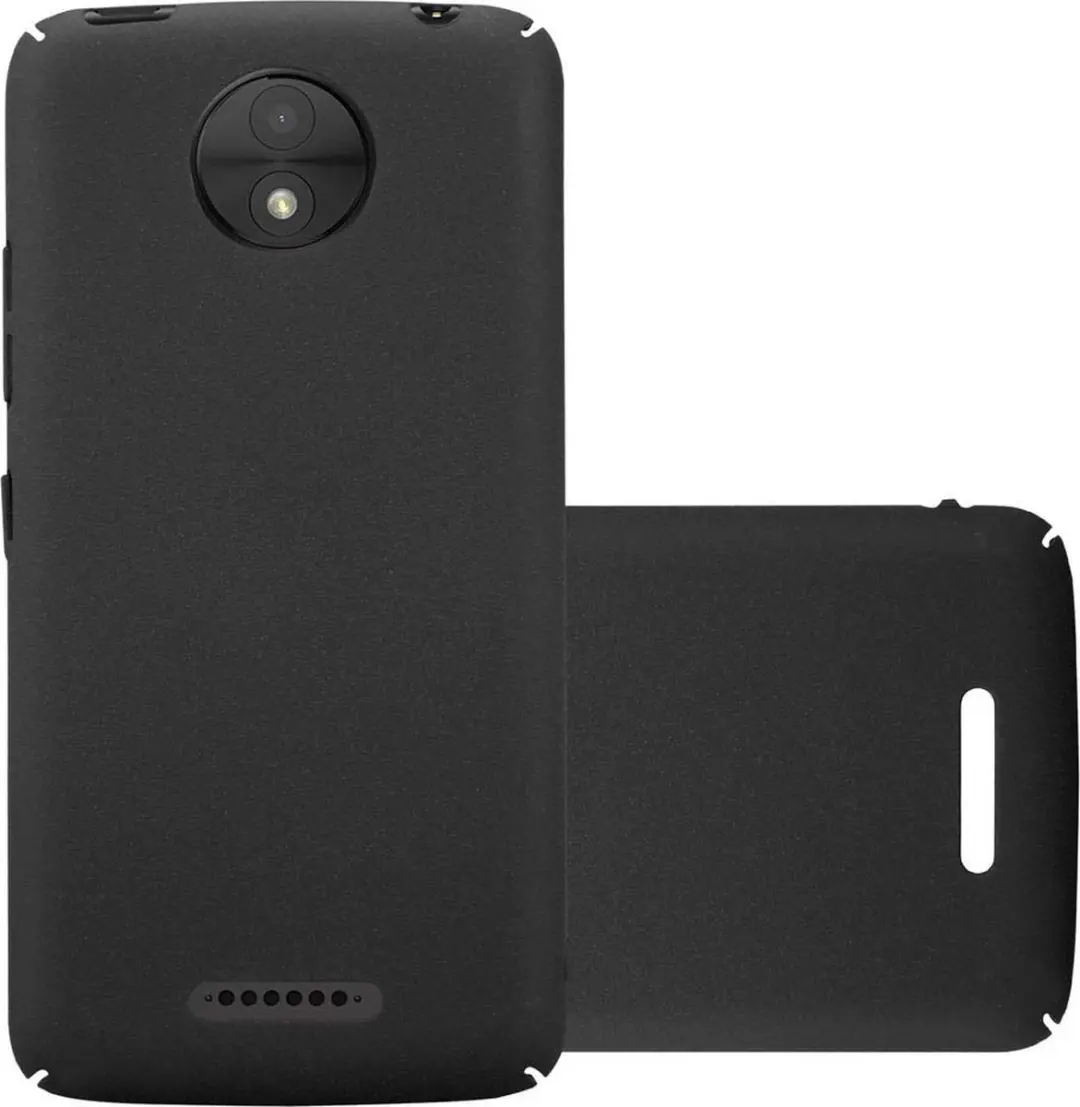 Cadorabo Hoesje geschikt voor Motorola MOTO C PLUS in FROSTY ZWART