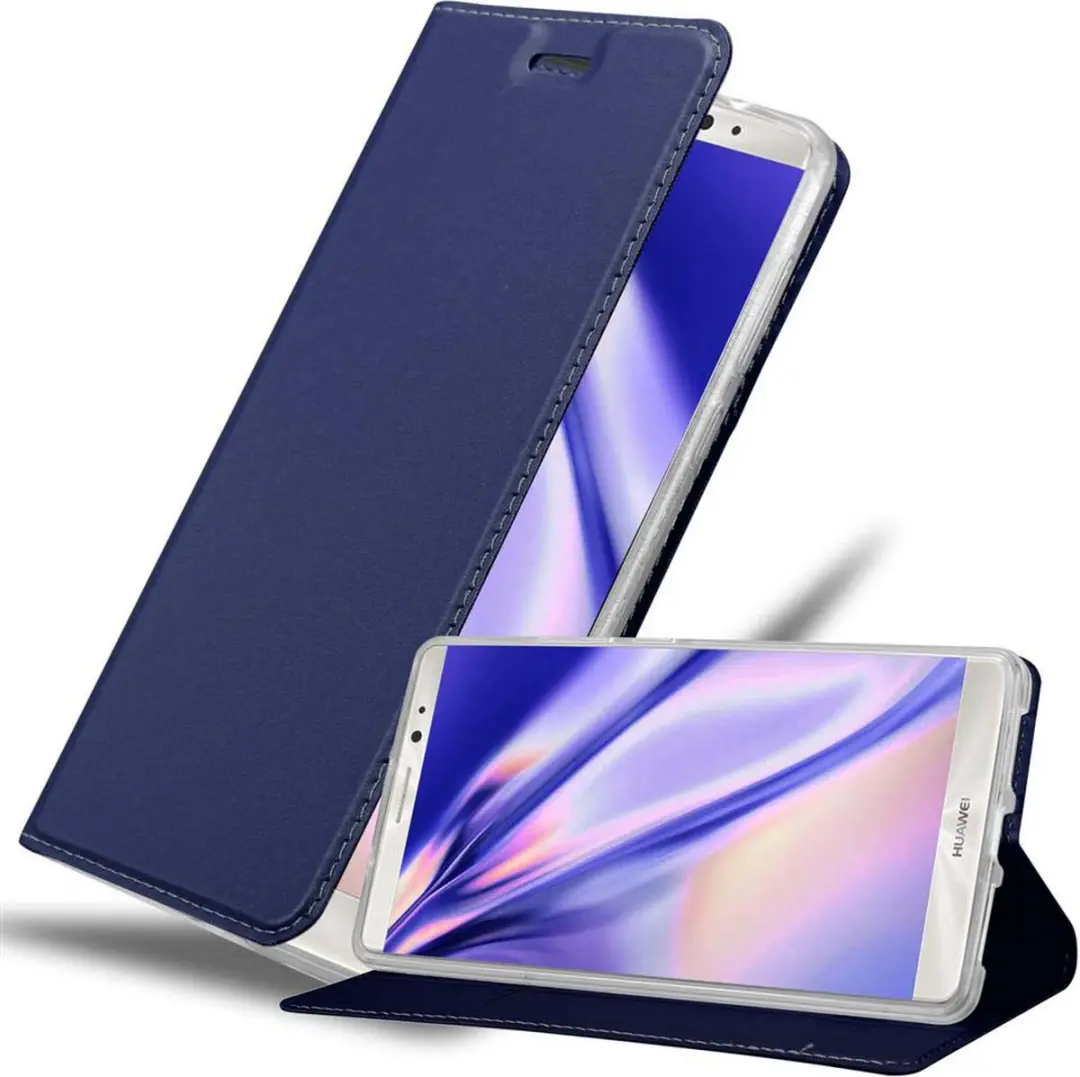 Cadorabo Hoesje geschikt voor Huawei MATE 8 in CLASSY DONKER BLAUW