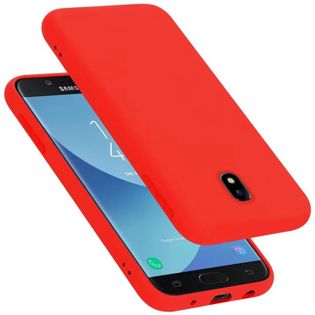 Cadorabo Hoesje geschikt voor Samsung Galaxy J7 2017 in LIQUID ROOD