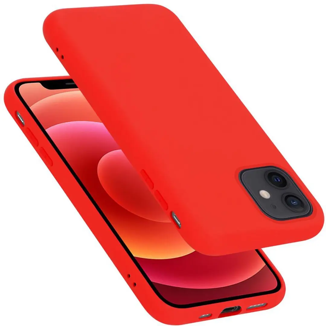 Cadorabo Hoesje geschikt voor Apple iPhone 12 MINI in LIQUID ROOD