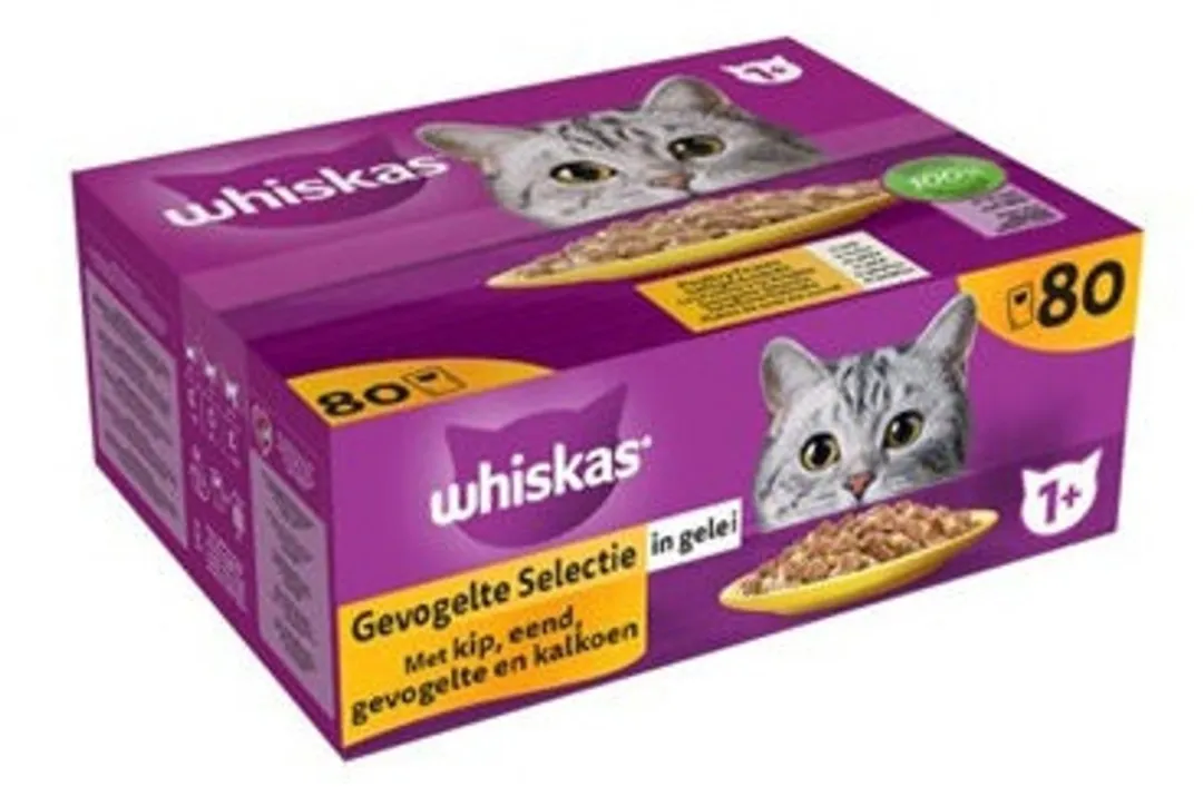 Whiskas 1+ Gevogelte Selectie in Gelei