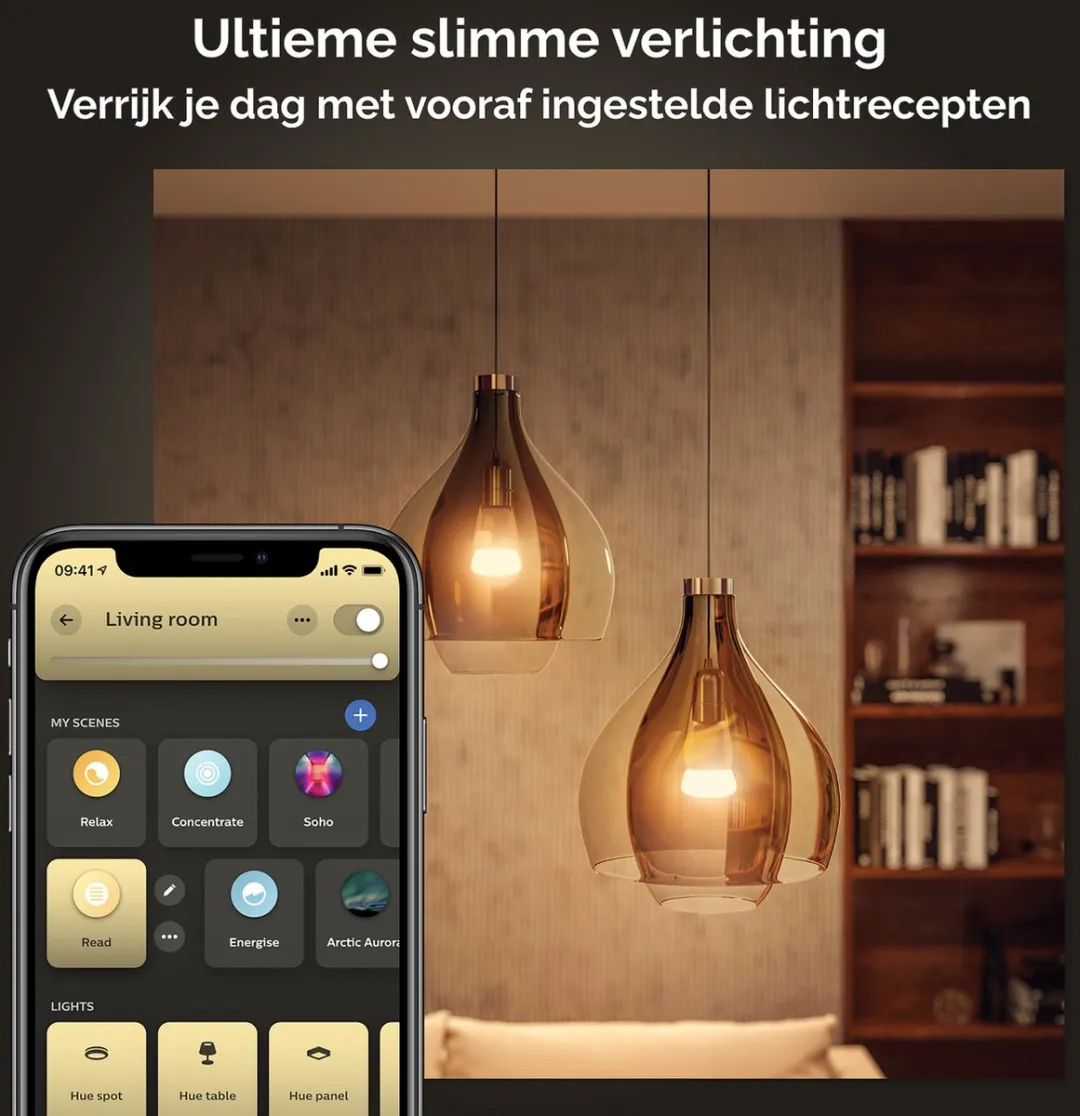 Philips Hue Starterkit 3 Lampen E27 - 1100lm - Incl. Bridge & Dimmer