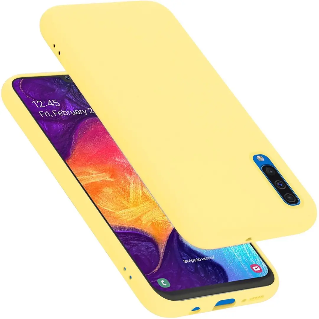 Cadorabo Hoesje geschikt voor Samsung Galaxy A50 4G / A50s / A30s in LIQUID GEEL