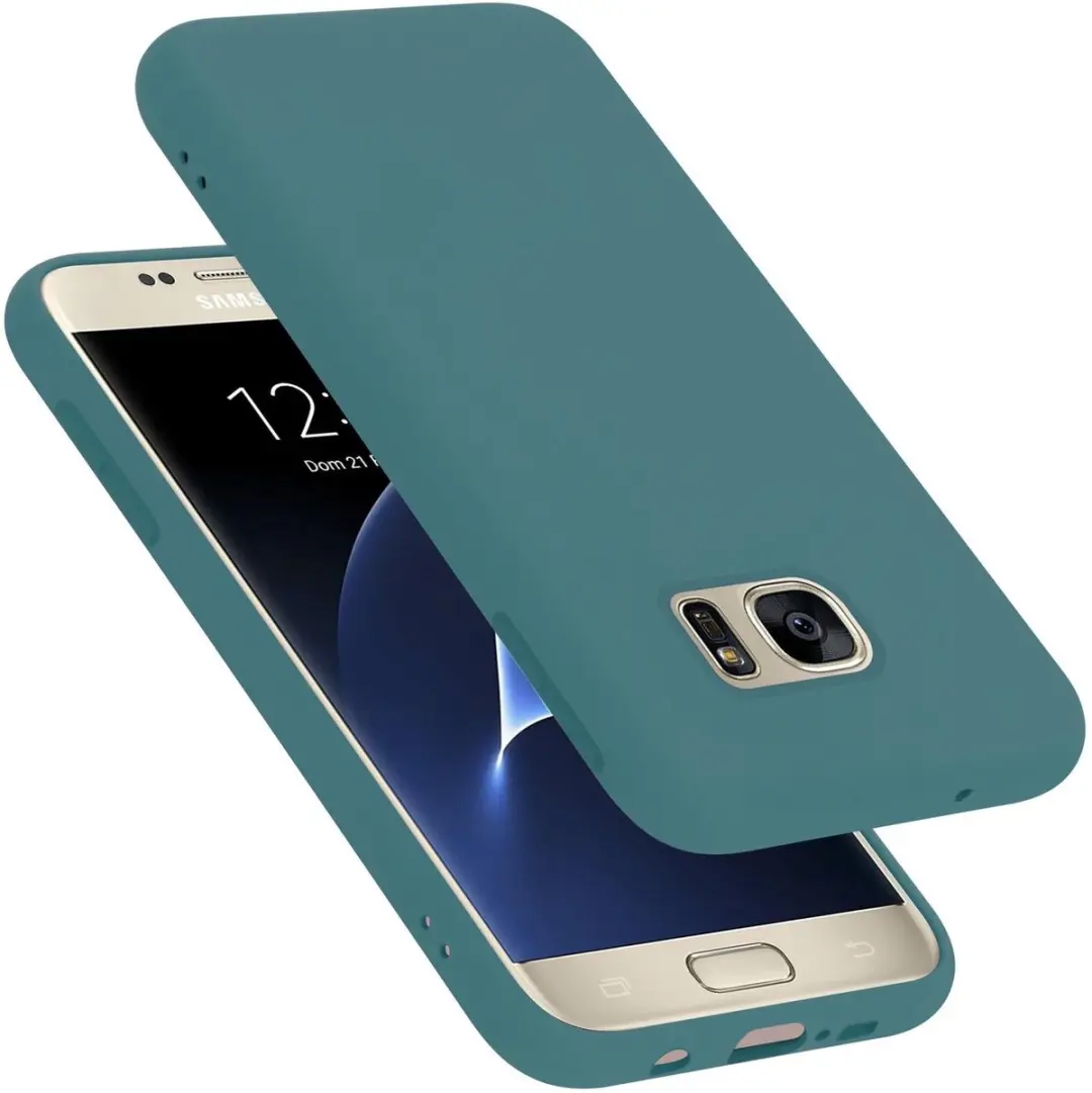 Cadorabo Hoesje geschikt voor Samsung Galaxy S7 in LIQUID GROEN