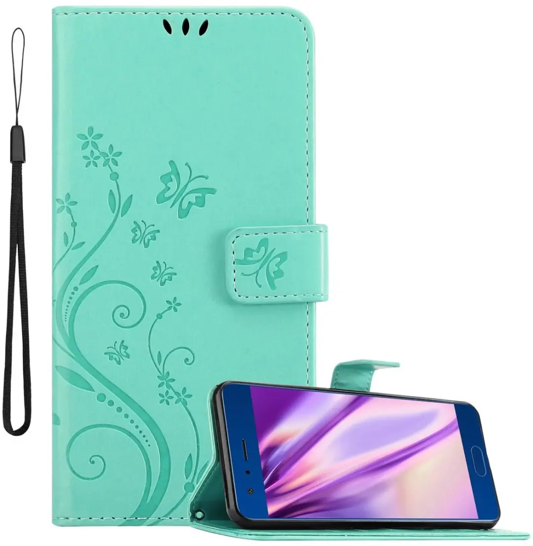 Cadorabo Hoesje geschikt voor Honor 9 in BLOEMEN TURKOOIS