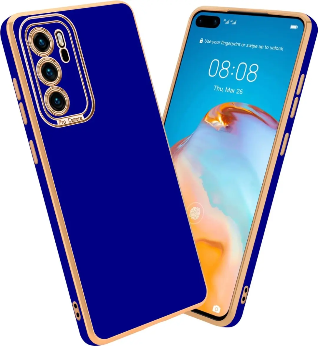 Cadorabo Hoesje geschikt voor Huawei P40 in Glossy Blauw