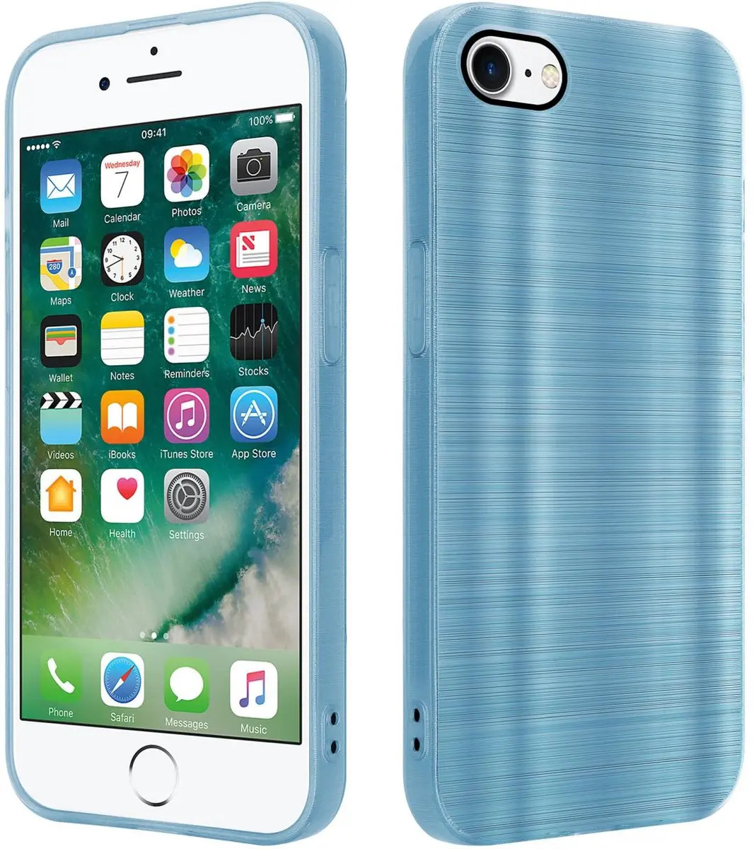 Cadorabo Hoesje geschikt voor Apple iPhone 7 / 7S / 8 / SE 2020 in Brushed Turqo
