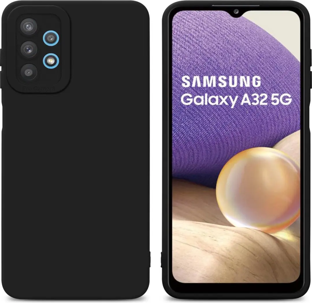 Cadorabo Hoesje geschikt voor Samsung Galaxy A32 5G in FLUID ZWART