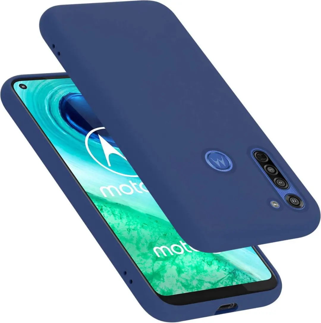 Cadorabo Hoesje geschikt voor Motorola MOTO G8 in LIQUID BLAUW