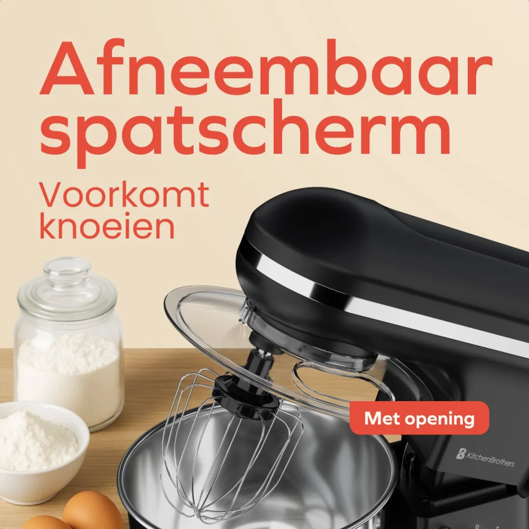 KitchenBrothers 1200W Keukenmachine - 5L - Matzwart