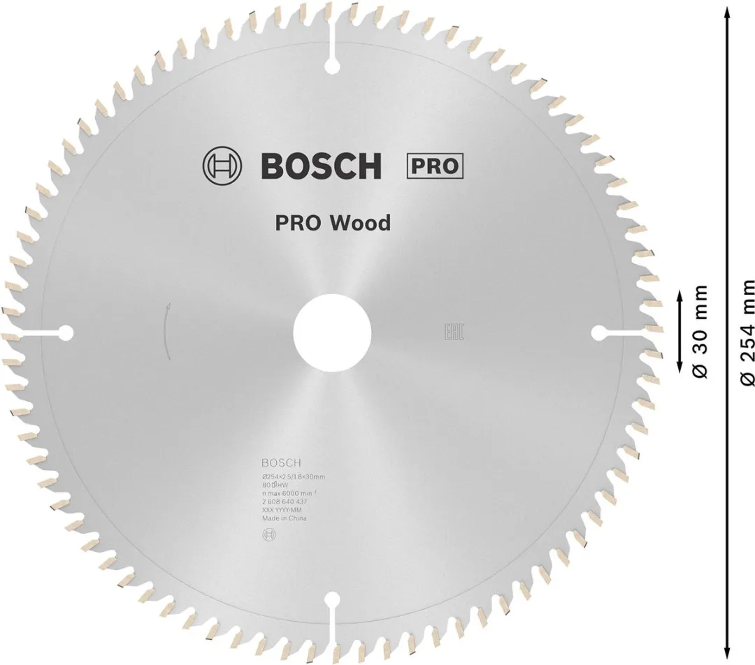 Bosch Professional PRO Wood Cirkelzaagblad Ø254mm