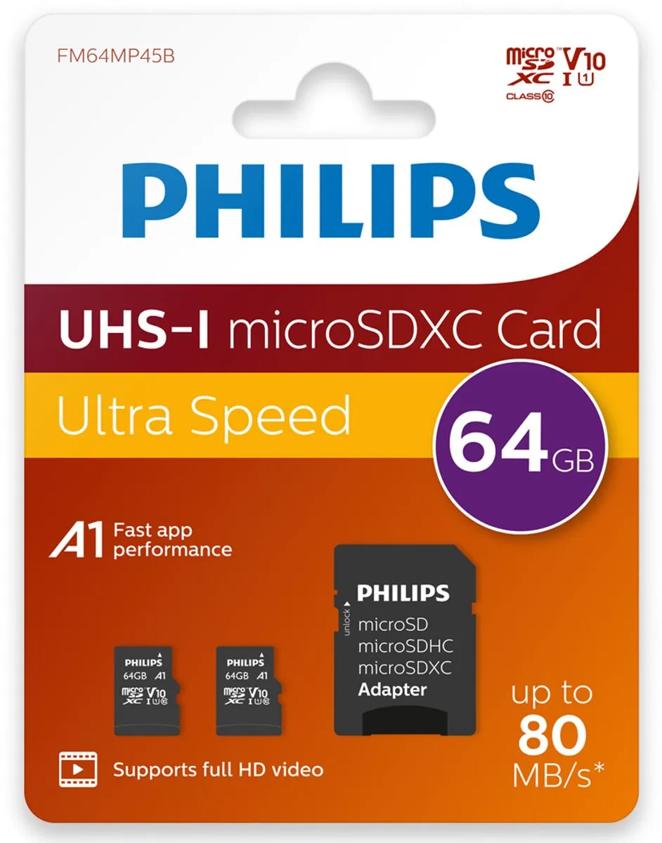 Philips FM64MP45D Micro SDXC 64GB