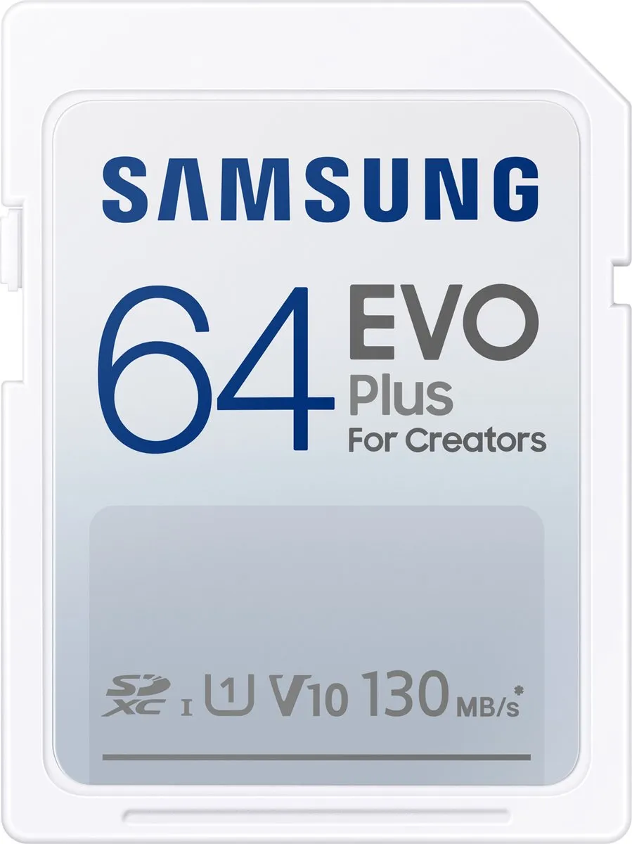 Samsung EVO Plus SD Kaart 64GB - 130MB/s