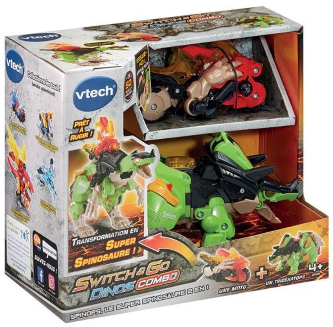 Vtech Switch & Go Dino Combo Spinops Multicolor