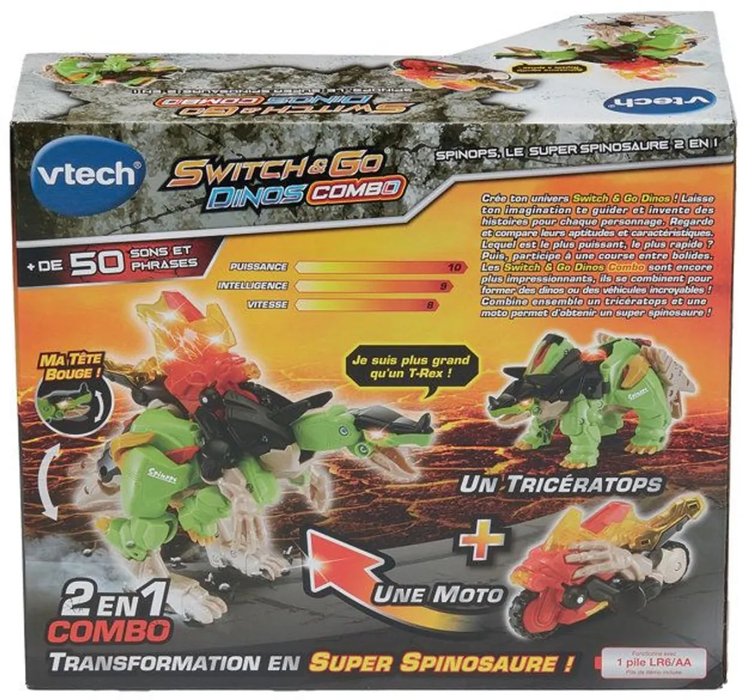 Vtech Switch & Go Dino Combo Spinops Multicolor