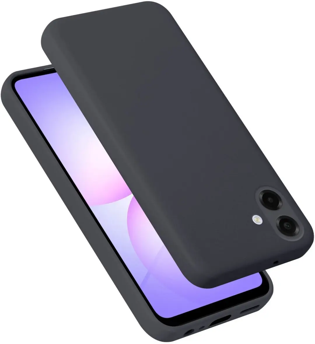 Cadorabo Hoesje geschikt voor Samsung Galaxy A07 Case in Liquid Zwart Beschermho
