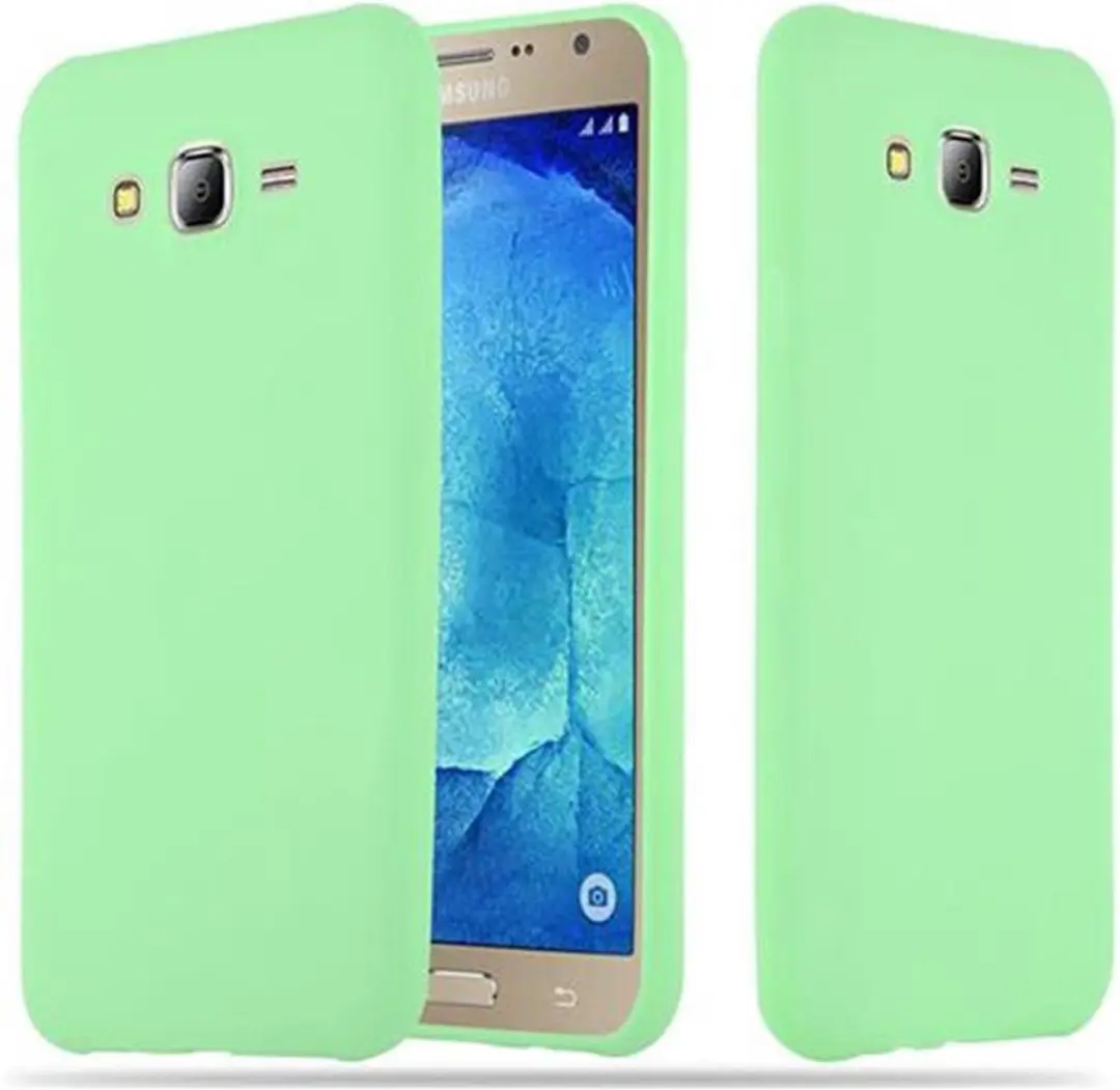 Cadorabo Hoesje geschikt voor Samsung Galaxy J7 2015 in CANDY PASTEL GROEN
