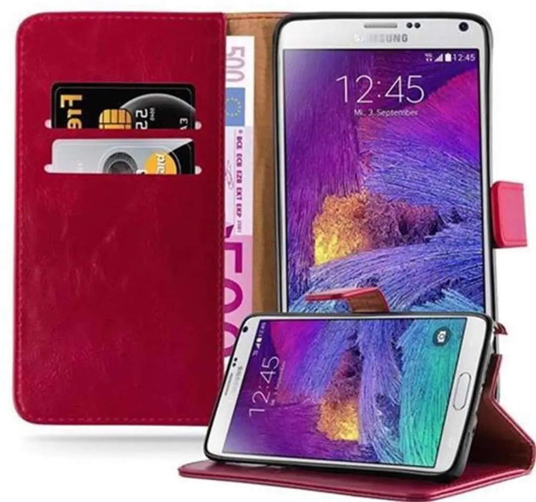 Cadorabo Hoesje geschikt voor Samsung Galaxy NOTE 4 in WIJN ROOD