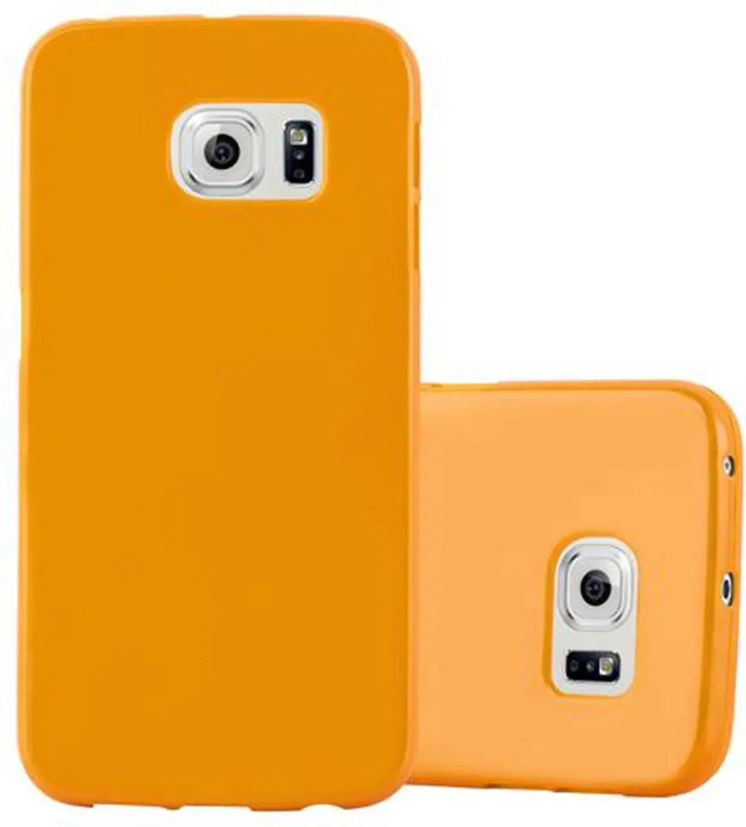 Cadorabo Hoesje geschikt voor Samsung Galaxy S6 EDGE in JELLY GEEL