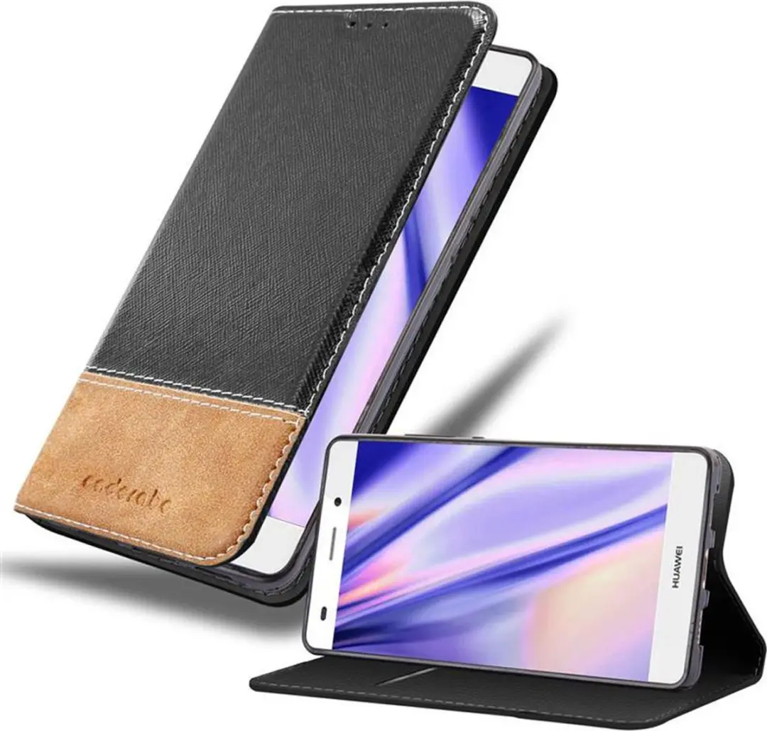 Cadorabo Hoesje geschikt voor Huawei P8 LITE 2015 in ZWART BRUIN
