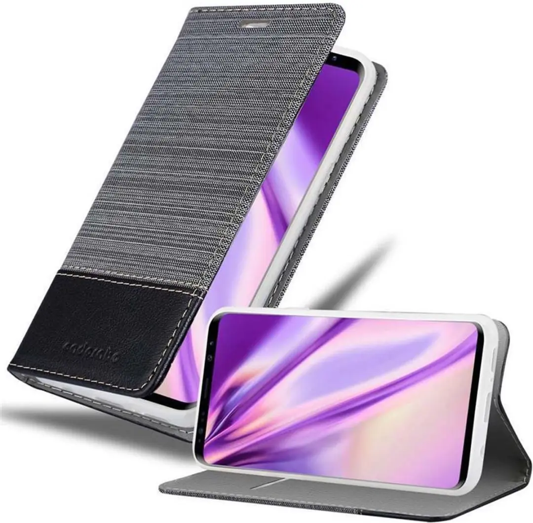 Cadorabo Hoesje geschikt voor Samsung Galaxy S9 PLUS in GRIJS ZWART