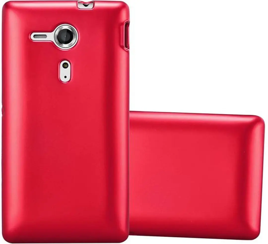 Cadorabo Hoesje geschikt voor Sony Xperia SP in METALLIC ROOD