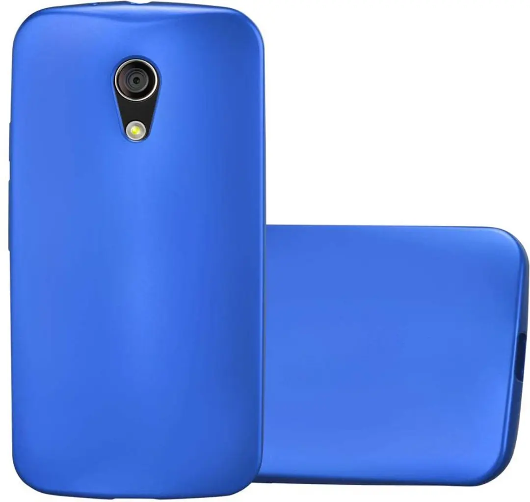 Cadorabo Hoesje geschikt voor Motorola MOTO G2 in METAAL BLAUW