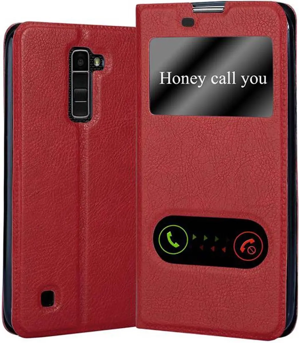 Cadorabo Hoesje geschikt voor LG K10 2016 in SAFRAN ROOD