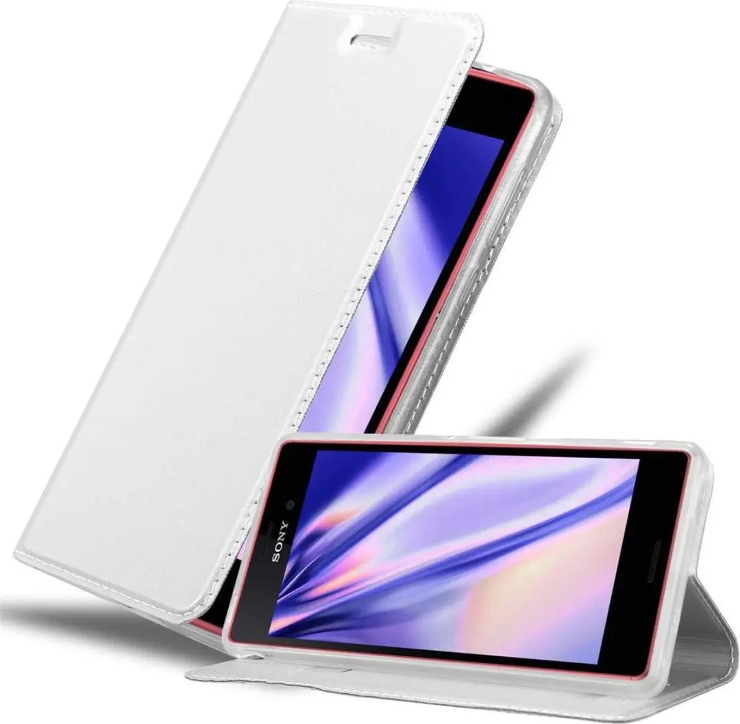 Cadorabo Hoesje geschikt voor Sony Xperia M4 AQUA in CLASSY ZILVER